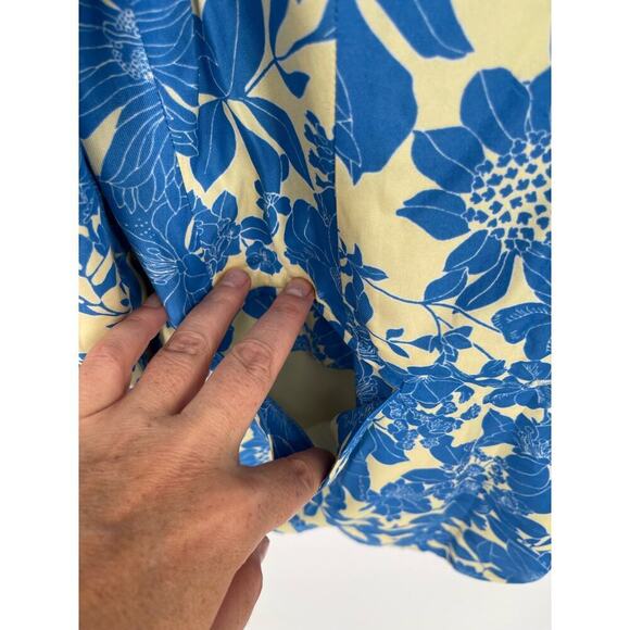 J. Crew Drapey Long Parke Blue Foral Printed Blazer Jacket in Cupro Blend size 2 - Picture 4 of 9